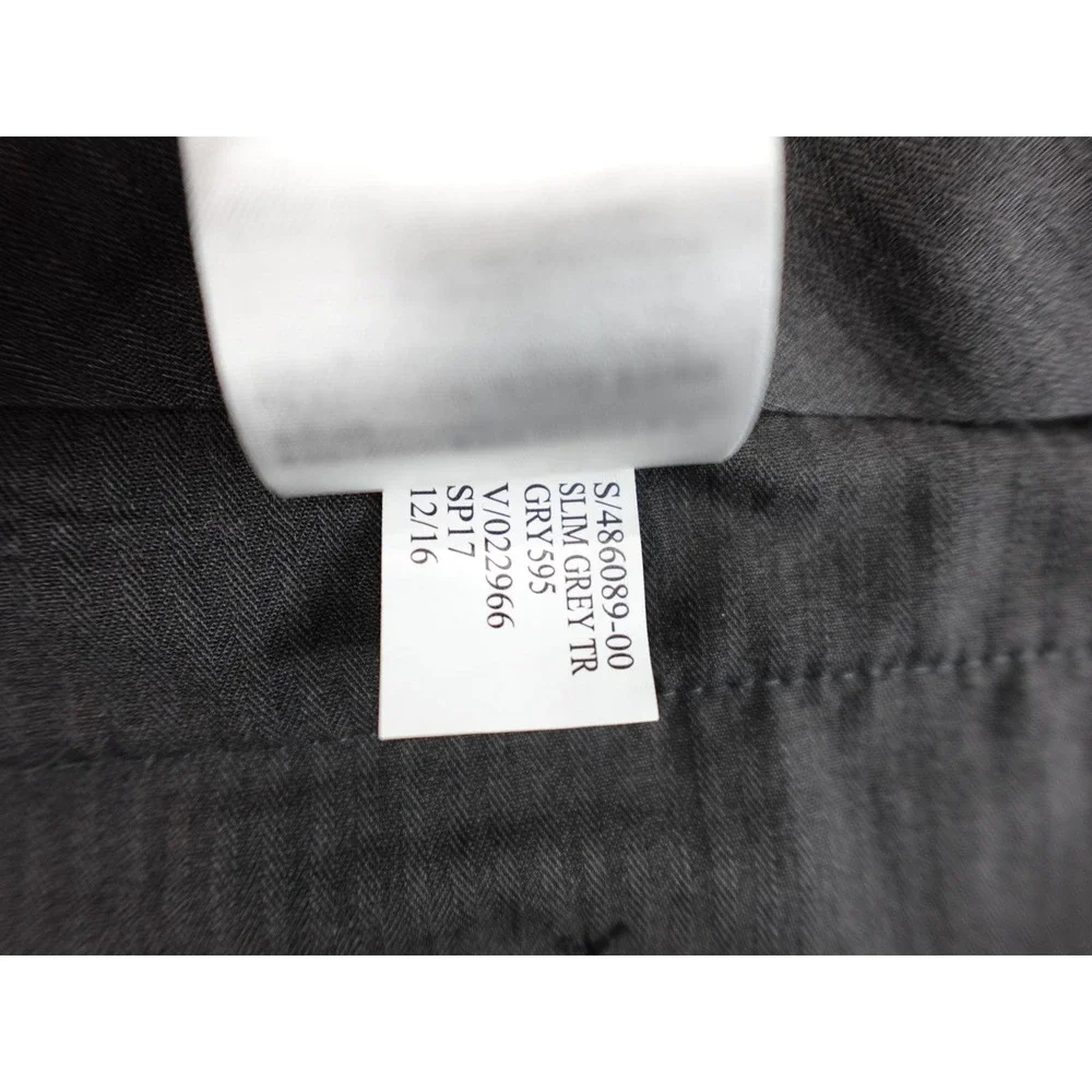 Banana Republic Dress Pants Mens 34x30 Grey Excellent Tollegno Italian Wool Slim